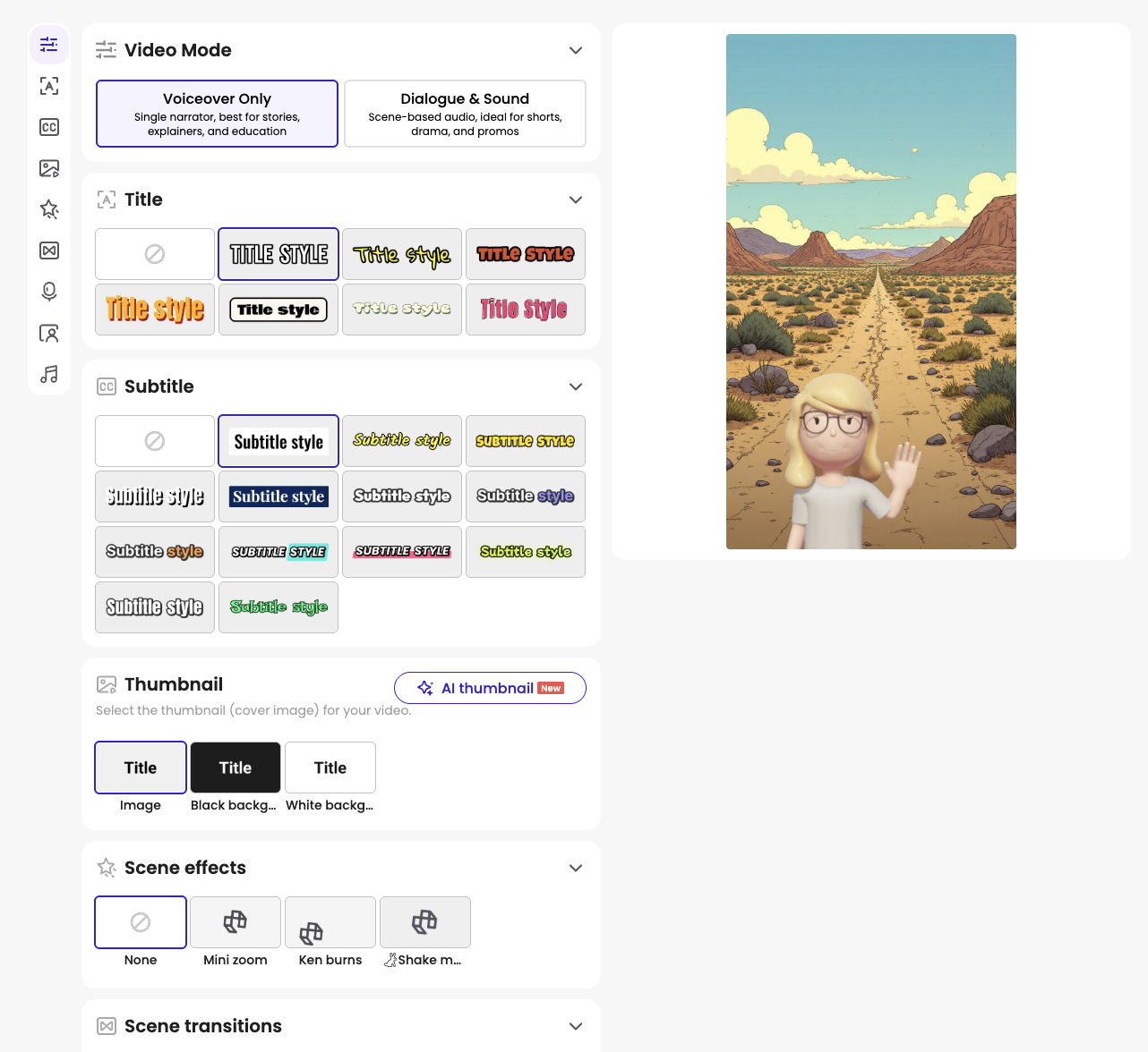 Mootion main creation workflow