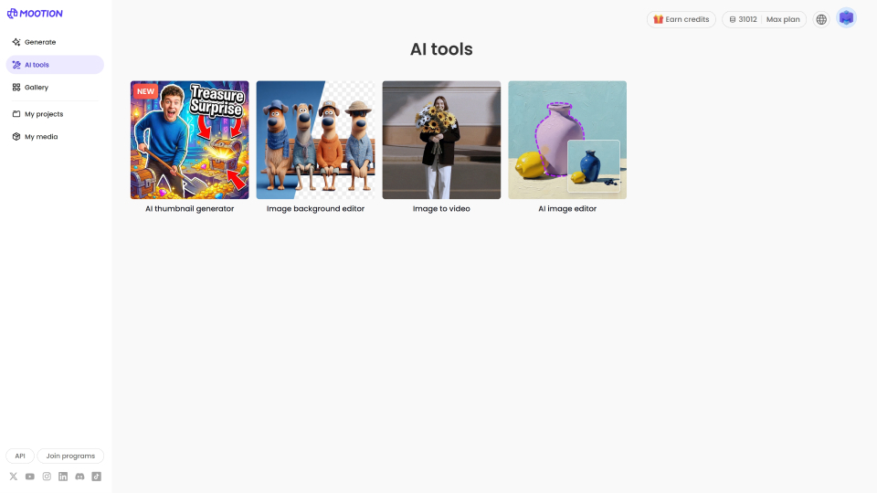 Open workspace / AI tools